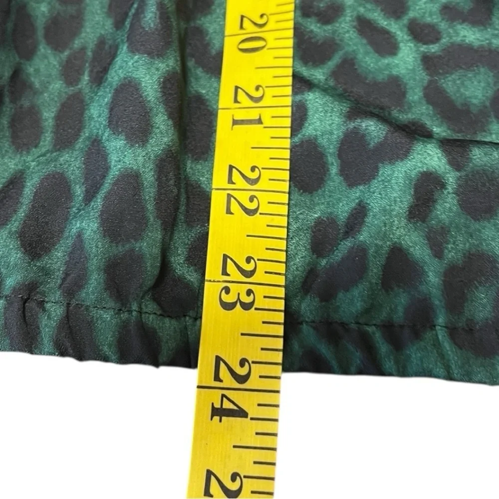 Michael Kors Green/Black Leopard Print Off Shoulder Top Size L